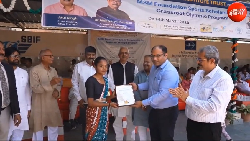 NDTV India news coverage of the M3M Foundation Sports Scholarship for Grassroot Olympic Program