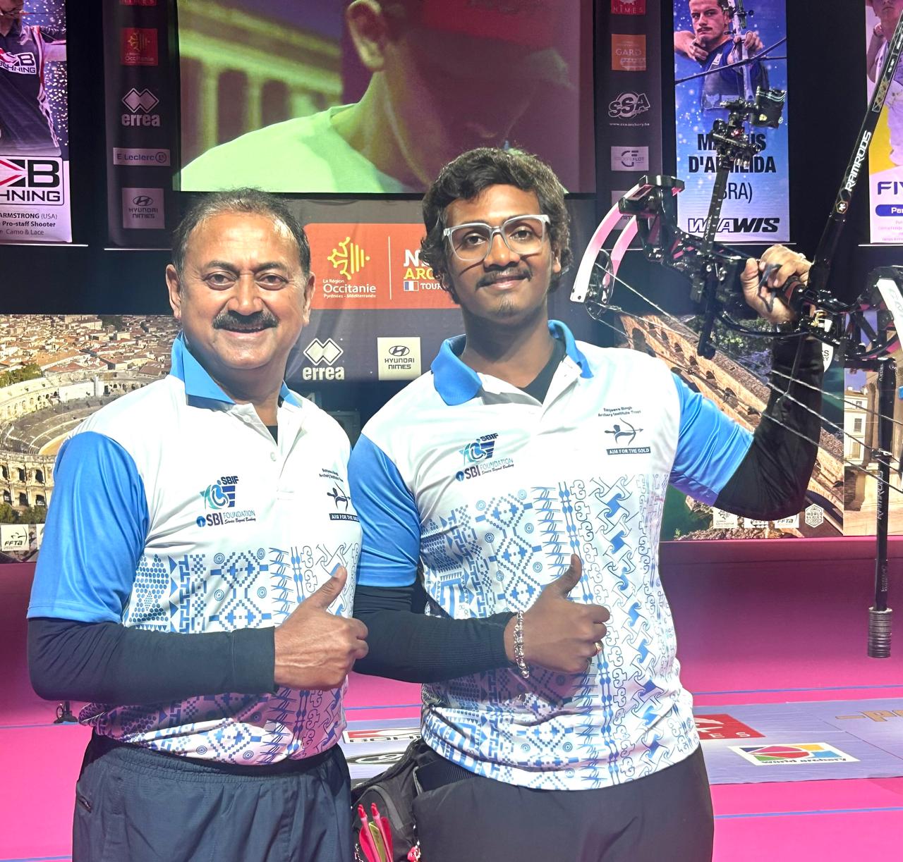 NIMES Indoor World Archery Series 2016 - Ganesh Mani Ratnam wins Gold (U21 Compound)
