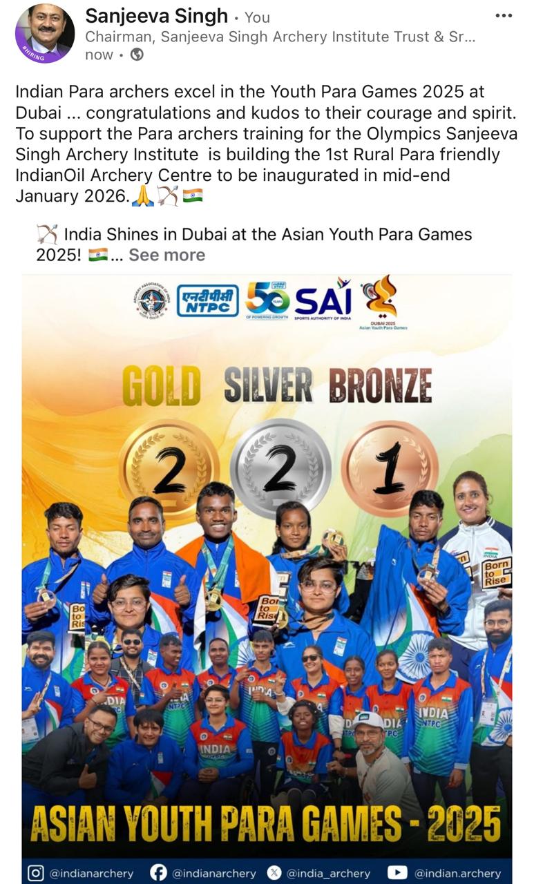 Para archers at the Asian Youth Para Games 2025 (Dubai) - social media highlight
